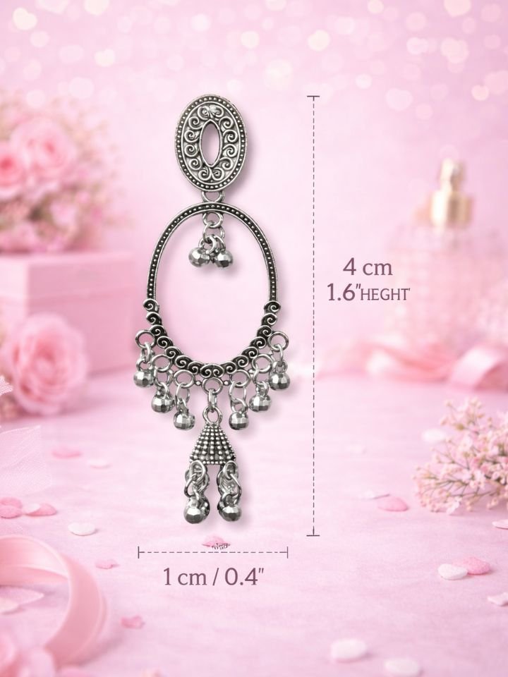 Esyko Long Oxidised Dangler Earrings For Girls Esyko Long Oxidised Dangler Earrings For Girls