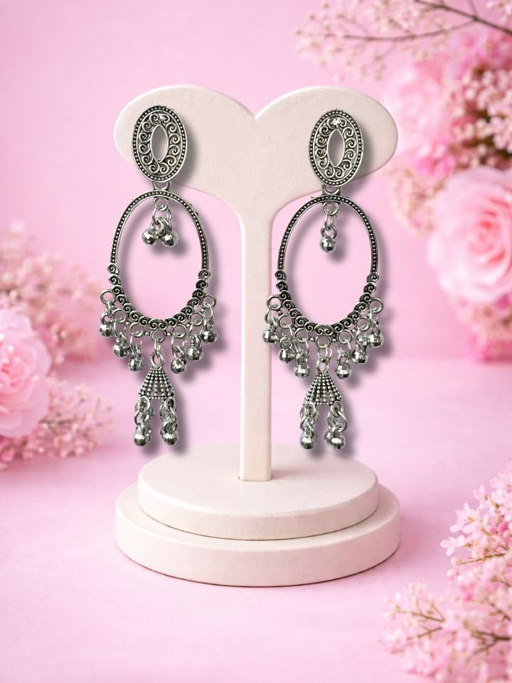 Esyko Long Oxidised Dangler Earrings For Girls