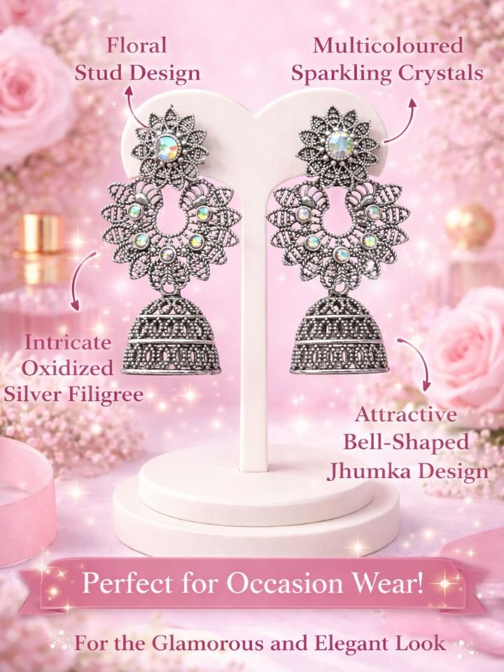 Esyko Oxidised Dangler Earrings For Women | Ethnic Party Wear Esyko Oxidised Dangler Earrings For Women | Ethnic Party Wear