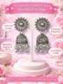 Oxidised Silver Jhumka Earrings for Women | Ethnic Dangler Earrings Esyko Oxidised Silver Jhumka Earrings for Women | Traditional Ethnic Jhumki Earrings