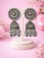 Oxidised Silver Jhumka Earrings for Women | Ethnic Dangler Earrings Esyko Oxidised Silver Jhumka Earrings for Women | Traditional Ethnic Jhumki Earrings