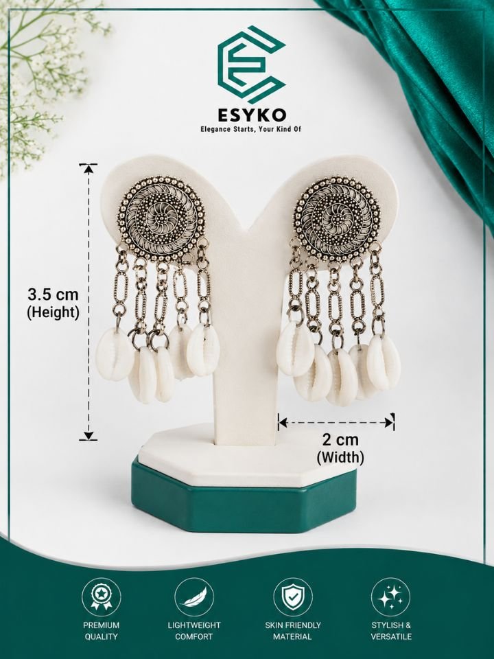 Shell Drop Earrings for Women | Ethnic Dangler Earrings
