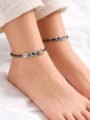 Pack of 2 Evil Eye Anklet Combo for Women & Girls | Adjustable Silver Alloy Leg Chain Stylish Evil Eye Anklet Combo for Women & Girls | Pack of 2 Silver Chain Anklets | Adjustable & Trendy Design