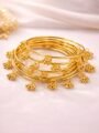 Gold Kashmiri Bangles Set for Women Pack of 8 | Alloy Gold Plated Bangle Set Gold Kashmiri Bangles Set for Women (Pack of 8) Alloy Gold Plated Ghungroo Design Bangles Set