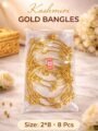 Gold Kashmiri Bangles Set for Women Pack of 8 | Alloy Gold Plated Bangle Set Gold Kashmiri Bangles Set for Women (Pack of 8) Alloy Gold Plated Ghungroo Design Bangles Set