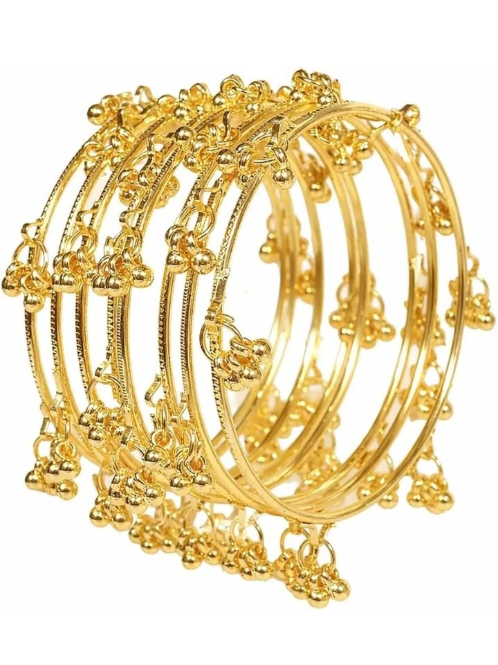 Gold Kashmiri Bangles Gold Kashmiri Bangles Set for Women Pack of 8 | Alloy Gold Plated Bangle Set