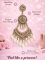 Stylish Gold Chandbali Earrings for Women | Traditional Wedding Jhumka | Heavy Long Earrings with Pearl Drops