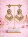 Stylish Gold Chandbali Earrings for Women | Traditional Wedding Jhumka | Heavy Long Earrings with Pearl Drops