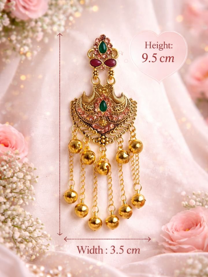 Esyko Women Trendy Kashmiri Jhumka Earrings | Heavy Long Ethnic Earrings | Traditional Designer Jewelry