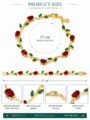 Red Tulip Bracelet for Women Gold Plated Floral Leaf Stone Bracelet Tulip Bracelet for Women | Gold Plated Crystal Floral Bracelet | Adjustable Leaf and Floral Stone Bracelet for Girls & Women | Anti Tarnish Daily Wear Jewellery Gift