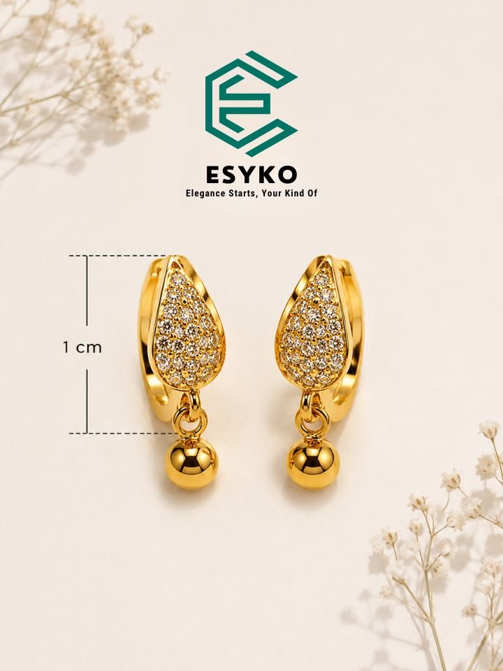 Gold Plated Earrings for Women | Daily Wear Anti Tarnish Drop Earrings