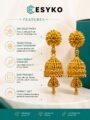 Gold Plated Jhumka Earrings for Women | Temple Style Brass Jhumki