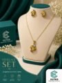 Esyko Latest Gold Plated Necklace Set for Women with Earrings