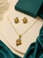 Esyko Latest Gold Plated Necklace Set for Women with Earrings