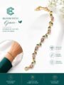Pink Tulip Bracelet for Women – Korean Trendy Gold Plated Anti Tarnish Bracelet Tulip Bracelet for Women Korean Style | Gold Plated Crystal Floral Bracelet | Adjustable Anti Tarnish Hand Bracelet for Women & Girls Daily Wear