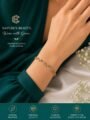 Pink Tulip Bracelet for Women – Korean Trendy Gold Plated Anti Tarnish Bracelet Tulip Bracelet for Women Korean Style | Gold Plated Crystal Floral Bracelet | Adjustable Anti Tarnish Hand Bracelet for Women & Girls Daily Wear