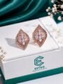 Esyko Rose Gold Stud Earrings for Women | Stone Stud Earrings for Girls