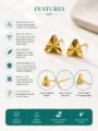 Gold Plated Stud Earrings for Women | Small Daily Wear Earrings | Triangle Shape Designer Earrings for Girls | 1 Pair