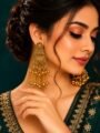 Antique Gold Kashmiri Chandbali Earrings for Women | Long Ghungroo Kashmiri Earrings Esyko Antique Gold Kashmiri Chandbali Earrings for Women | Long Chain Ghungroo Kashmiri Earrings