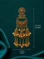 Antique Gold Kashmiri Chandbali Earrings for Women | Long Ghungroo Kashmiri Earrings Esyko Antique Gold Kashmiri Chandbali Earrings for Women | Long Chain Ghungroo Kashmiri Earrings