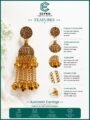 Antique Gold Kashmiri Dome Jhumka Earrings Esyko Gold Plated Kashmiri Dome Jhumka Earrings with Long Chain Ghungroo Tassels