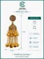 Antique Gold Kashmiri Dome Jhumka Earrings Esyko Gold Plated Kashmiri Dome Jhumka Earrings with Long Chain Ghungroo Tassels