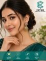 Gold Pearl Drop Earrings for Women | Traditional Pearl Dangler Earrings Esyko Women Antique Gold Pearl Studded Stone Drop Ethnic Earrings
