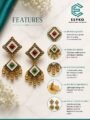 Gold Pearl Drop Earrings for Women | Traditional Pearl Dangler Earrings Esyko Women Antique Gold Pearl Studded Stone Drop Ethnic Earrings