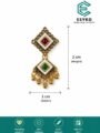 Gold Pearl Drop Earrings for Women | Traditional Pearl Dangler Earrings Esyko Women Antique Gold Pearl Studded Stone Drop Ethnic Earrings