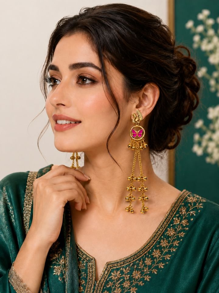 Shop stylish Butterfly Design Kashmiri Earrings by Esyko