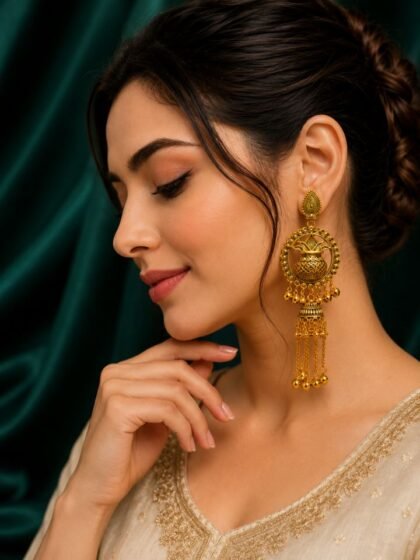 Kalash Design Kashmiri Earrings for Women | Gold Plated Traditional Kashmiri Earrings