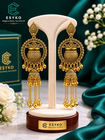 Kalash Design Kashmiri Earrings for Women | Gold Plated Traditional Kashmiri Earrings