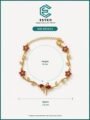 Esyko Red Flower Gold Bracelet for Women | Zircon Floral Crystal Bracelet