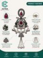 Silver Oxidised Kashmiri Earrings for Women Silver Oxidised Traditional Kashmiri Earrings with Multicolor Stones & Ghungroo Tassel Drop Design