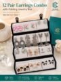 12 Pair Earrings Combo Korean Style Stud, Butterfly, Floral Earrings Combo Set