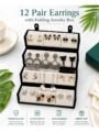 12 Pair Stud and Oxidised Earrings Combo with Folding Jewelry Box
